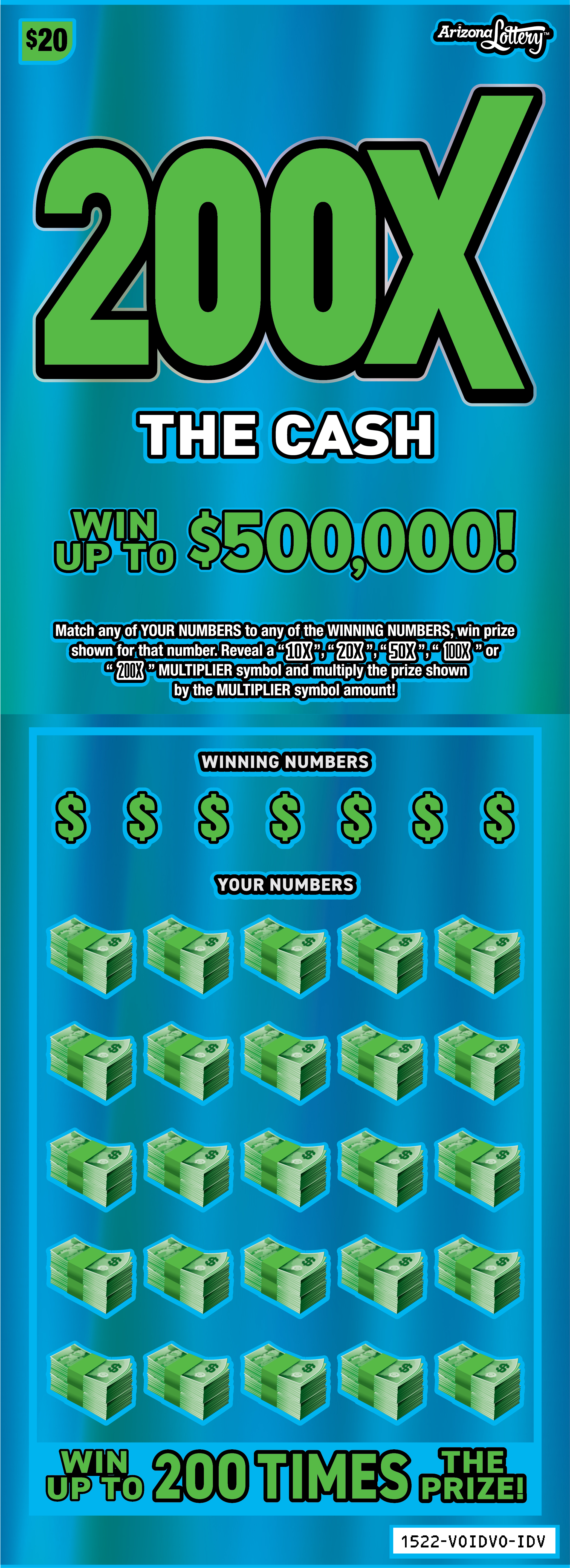 200X The Cash (#1522) - Arizona Scratcher | ScratchOdds
