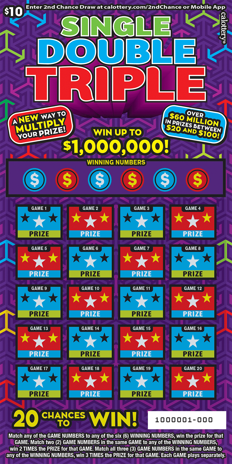Single Double Triple (#1633) - California Scratcher | ScratchOdds