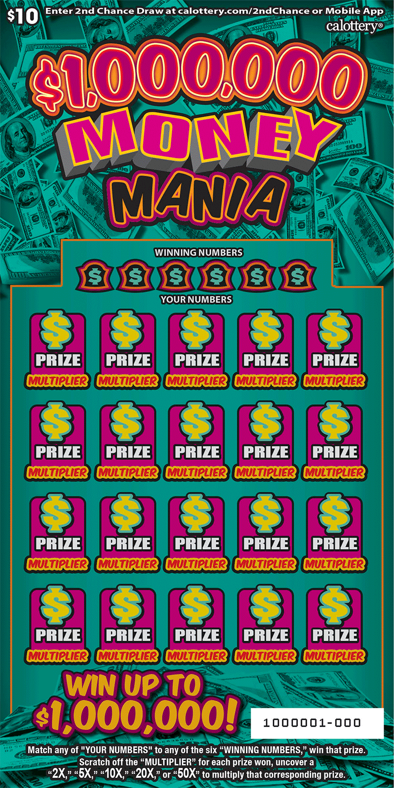 $5,000,000 Superstar (#1709) - California Scratch-Off | ScratchOdds