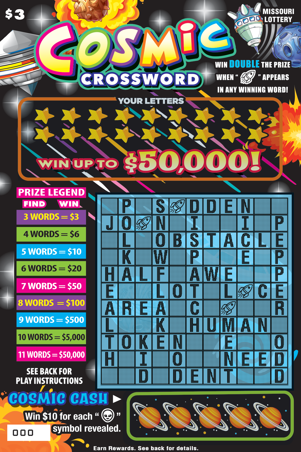 COSMIC CROSSWORD (#528) - Missouri Scratch-Off | ScratchOdds
